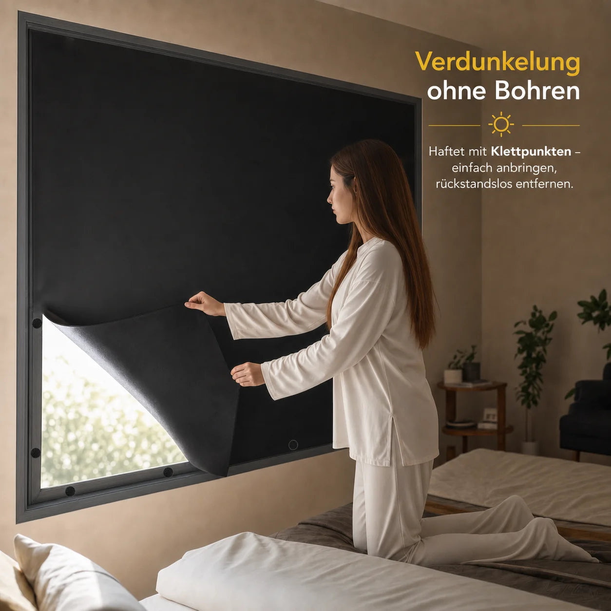 Lichtblocker Verdunkelung ohne Bohren — Klettpunkte